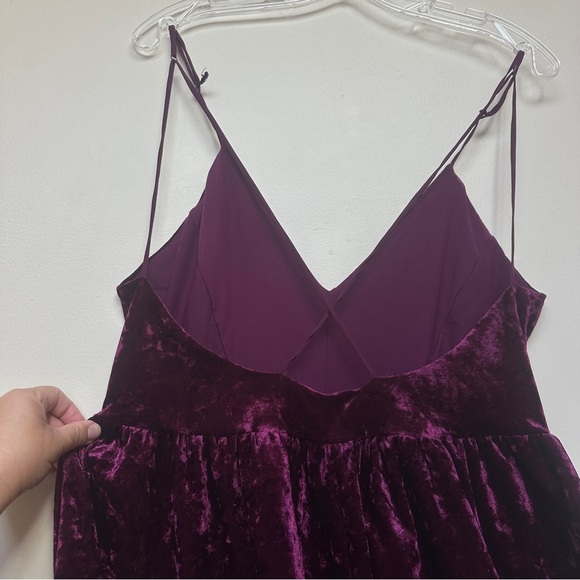 Sam Edelman Velvet Romper Size Large - Burgundy - Picture 5 of 14